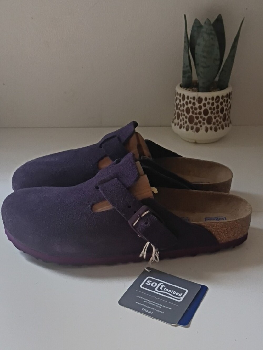 Birkenstock Boston Purple Suede Clogs Size 40 US L9–9.5 M7–7.5